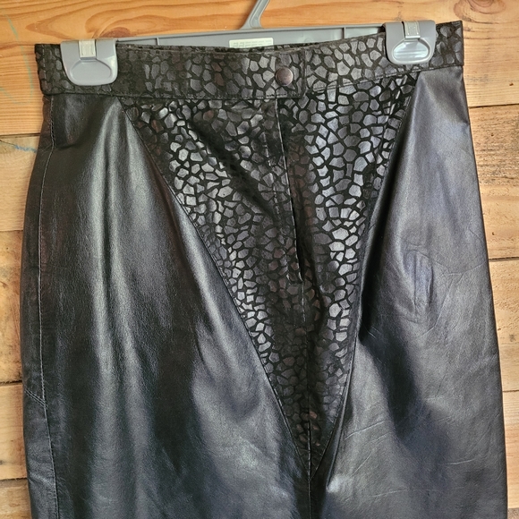 Rinzi International Collection Leather Jacket Skirt Set Sz 11 EU - Picture 7 of 8